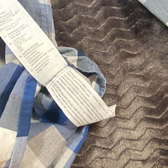 Abercrombie & Fitch Blue & White Plaid Button-Up Shirt Muscle Fit L Mens Casual - Picture 4 of 8